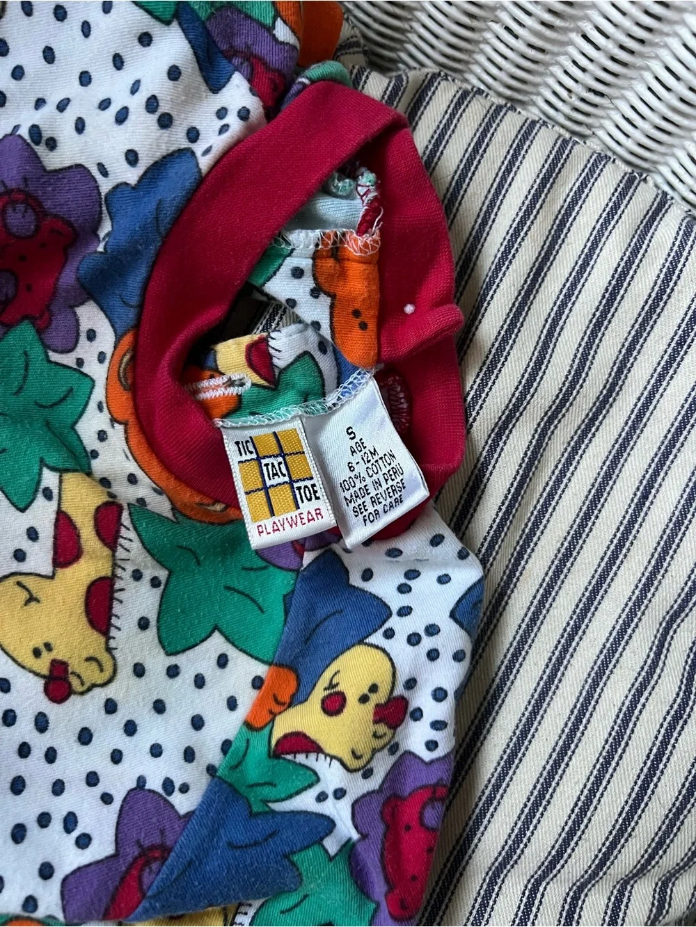 90’s Animal Print One-Piece Romper - Multicolor - brand “tic tac toe” 6-12 month